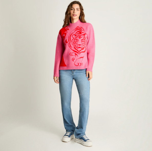 SWEATER MANGA LARGA JACQUARD ESTAMPADO