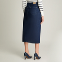 FALDA DE DENIM LARGA CON CORTE FRONTAL Azul