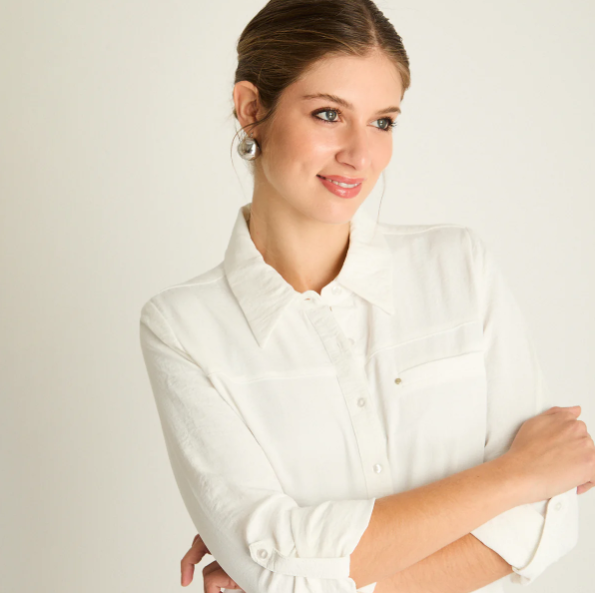 BLUSA CRUDO CON DETALLE DE BOLSILLO 207535